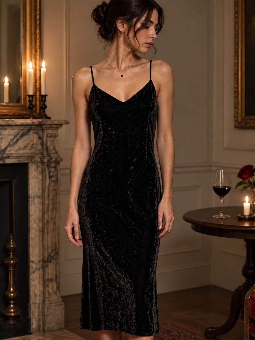 Z Supply Black Velvet Midi Slip Dress Size S NWT Dark Romantic Witchy Y2K Goth